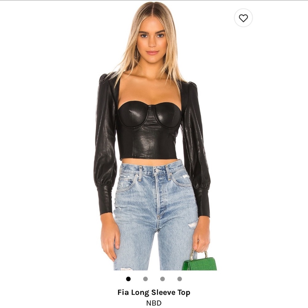 NBD faux leather bustier top size M NWT